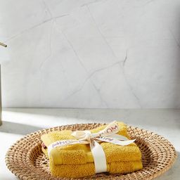 Fabindia Yellow 2 Pieces Amaya Cotton 550GSM Hand Towels-35