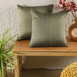 TARAN LIVING Green 2 Pcs Square Cushion Covers-image-42