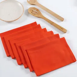 TARAN LIVING Orange 6 Pieces Pure Cotton Kitchen Towels-image-60