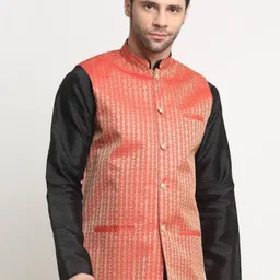 KRAFT INDIA Striped Woven Design Nehru Jackets-picture-26