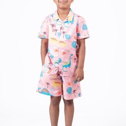 The Lion and The Fish Boys Shirt Collar Short Sleeves Printed Shirt with Shorts-image-99