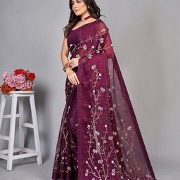 BARKIYA CREATION Embellished Sequinned Saree image 5