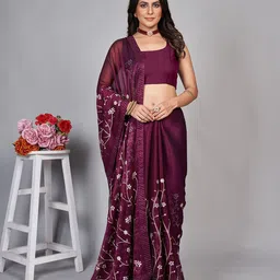 BARKIYA CREATION Embellished Sequinned Saree image 3