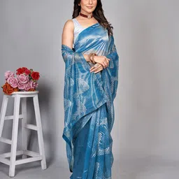 BARKIYA CREATION Embellished Beads and Stones Net Saree image 5
