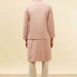 Manyavar Self Design Regular Kurta and Trousers With Nehru Jacket image 3