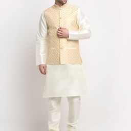 KRAFT INDIA Mandarin Collar Pure Silk Kurta with Churidar-picture-25