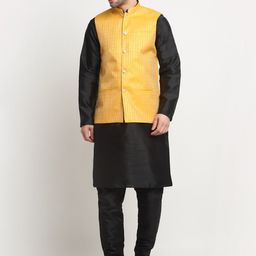 KRAFT INDIA  Mandarin Collar Regular Kurta & Churidar With Nehru Jacket-picture-34