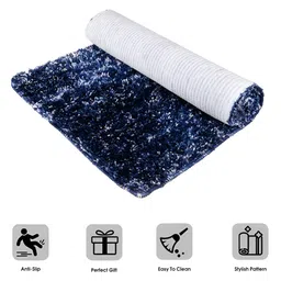 Kuber Industries Blue 2 Pieces Self Design Anti Skid Doormats-image-7
