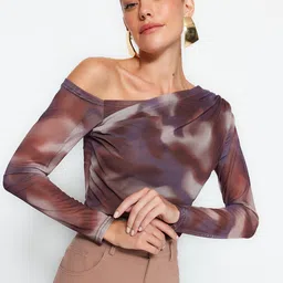 Trendyol Abstract Printed Net Top-image-20