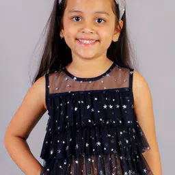 LIL DRAMA Embellished Ruffled Net Top-image-50