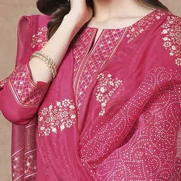 Anni Designer Floral Printed Notch Neck Straight Kurta With Trouser & Dupatta image 3