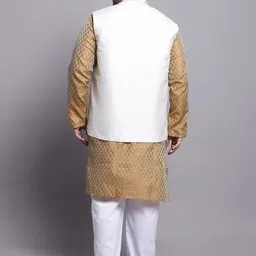 SOJANYA PLUS Ethnic Motifs Woven Design Kurta With Pyjamas & Nehru Jacket image 4
