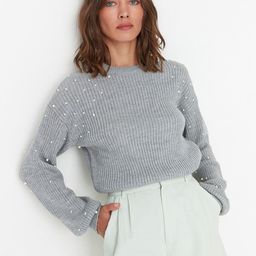 Trendyol Ribbed Acrylic Sweater With Embellished Detail-31