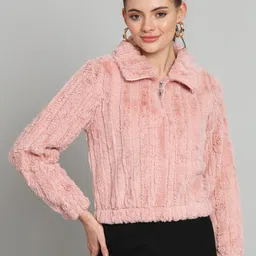 BROOWL Mock Collar Woollen Crop Sweater-image-68