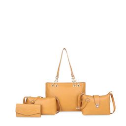 ROVOK Set Of 4 Vegan Leather Structured Shoulder Bag Set-image-7