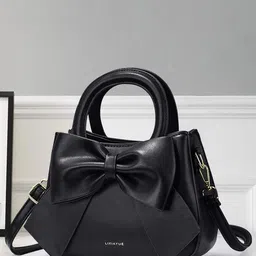 SYGA Structured Handheld Bag With Bow Detail-6