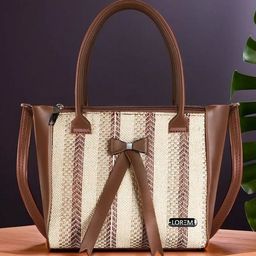 LOREM Oversized Shopper Tote Bag with Bow Detail-16