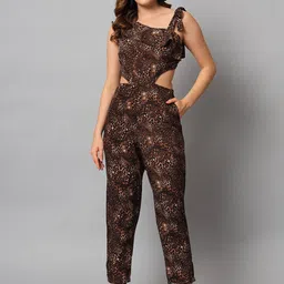 emeros Printed Stylized Tie-up One-shoulder Waist-Cut Detail Jumpsuit-picture-13