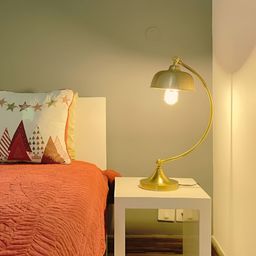 CasaGold Gold Toned Metal Bell Shaped Table Lamp-52