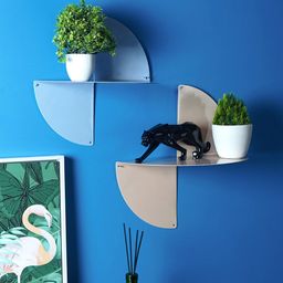 THE ARTMENT Blue & Pink 2 Pieces Metal Wall Shelf-picture-30