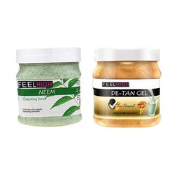 FEELHIGH Combo Of Neem Cleansing Face Scrub & De-Tan Face Gel - 500ml Each-31