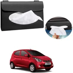Car Tissue Holder, Sun Visor Napkin Holder, Tissue Box Holder, PU Leather Tissue Box, Backseat Tissue Purse Case Holder Black For Hyundai Eon Vehicle Tissue Dispenser-picture-31