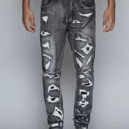 WAIMEA Men Mid-Rise Classic Skinny Fit Highly Distressed Heavy Fade Stretchable Jeans-picture-36