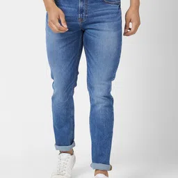SPYKAR Men Slim Fit Low-Rise Heavy Fade Clean Look Cotton Stretchable Jeans-image-57