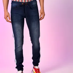 Campus Sutra Men Blue Smart Slim Fit Heavy Fade Stretchable Jeans-image-19