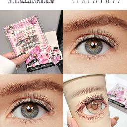 GEGE BEAR Glue Free False Eyelashes Comic Book Fiber 30 Cluster, 9-12mm-image-6