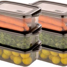 rabbito Plastic 6 PCS Food Storage Container Fridge Box basket 1100ml Storage Basket-picture-2