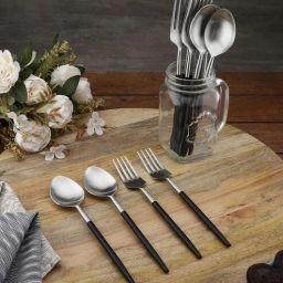 Radiant (Set of 12) Black Colour Stainless Steel Spoon & Fork by Vareesha-picture-23