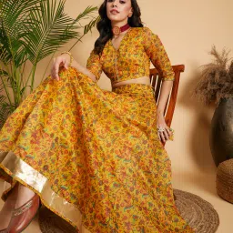 Printed Stitched Lehenga & Crop Top-image-80