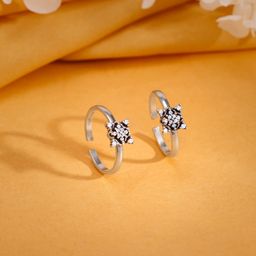 giva Sterling Silver Zircon Rhodium Plated Toe Ring-picture-23