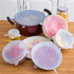 6Pcs Silicon Food Wrap Lid 8 inch Lid Set, Pack of 1-image-23