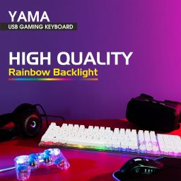 zebion Yama Rainbow Backlit Gaming Keyboard for PC Laptop Gamers and Work, 104 Keys Wired USB Standard Gaming Keyboard Compatible with Desktop, Laptop, Tablet, iPad, Mac image 3