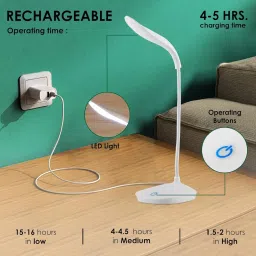 akr USB Portable Adjustable Rechargeable Dimmable Table Lamp Study Lamp image 4