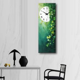 olive tree Multicolour Rectangle 24 Inches Wooden Wall Clock (Leaves)-picture-30
