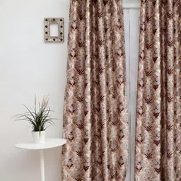 Ariana Brown & Grey Floral Eyelet Long Door Curtain-image-40