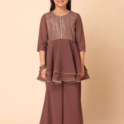 Miss Indya Embroidered Empire Sequinned Kurta with Sharara-image-37