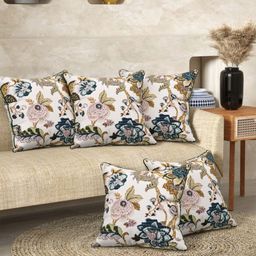 EasyGoods Purple Set of 3 Floral Square Cushion Covers-image-44