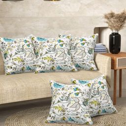 EasyGoods Blue Set of 3 Floral Square Cushion Covers-1