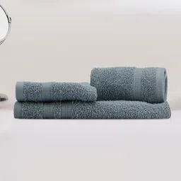 LUSH & BEYOND Blue 3 Pieces Cotton 500 GSM Towel Set-picture-27