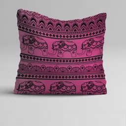 STITCHNEST Set of 5 Purple & Black Ethnic Motifs Square Cushion Covers image 5