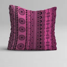 STITCHNEST Set of 5 Purple & Black Ethnic Motifs Square Cushion Covers image 4