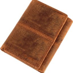 Men Brown Genuine Leather RFID Wallet - Mini-image-93