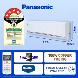 panasonic Convertible 7-in-1 with Additional AI Mode Cooling 2023 Model 1.5 Ton 4 Star Split Inverter with 4 Way Swing, PM 0.1 Air Purification Filter AC with Wi-fi Connect- White image 4