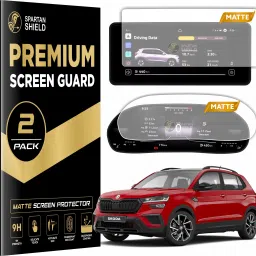 spartan shield Screen Guard for SKODA KUSHAQ, SLAVIA & KYLAQ 2024 Facelift ||10.25 inch Infotainment + 8 inch instrument Cluster Protector || Anti Fingerprint | Scratch Resistant || NEW Car 9H Touch Screen Digital Display MATTE Accessories 2025 [Not Tempered Glass]-image-15
