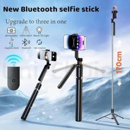 LISTRO R16s Selfie Stick with Tripod Stand 360 Degree, Extendable upto 62 inch Long Selfie Stick with 6 Section Stable Base for Mobile Bluetooth Selfie Stick image 3
