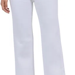 Women Boyfriend Mid Rise White Jeans-image-77